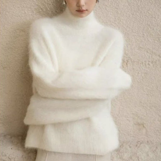 Women’s Mohair Turtleneck Sweater – Soft Knit Pullover Winter Wear