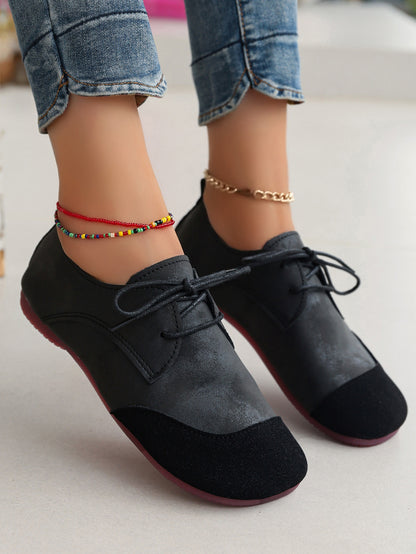 Women’s Retro Soft Leather Loafers – Flat Casual Slip-On Shoes