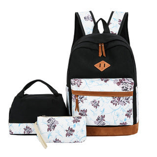 3-in-1 Casual Backpack Set – Large Capacity School Bag with Lunch Bag & Pouch