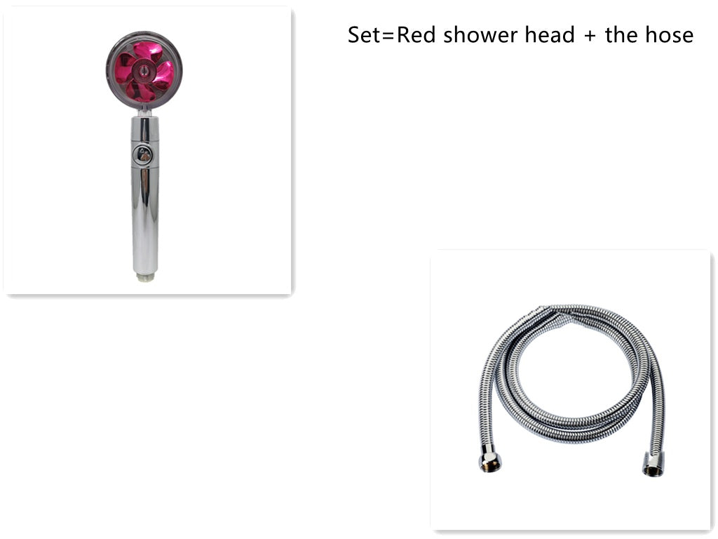 360° Rotating High Pressure Shower Head with Fan – Water Saving Spa Spray Nozzle