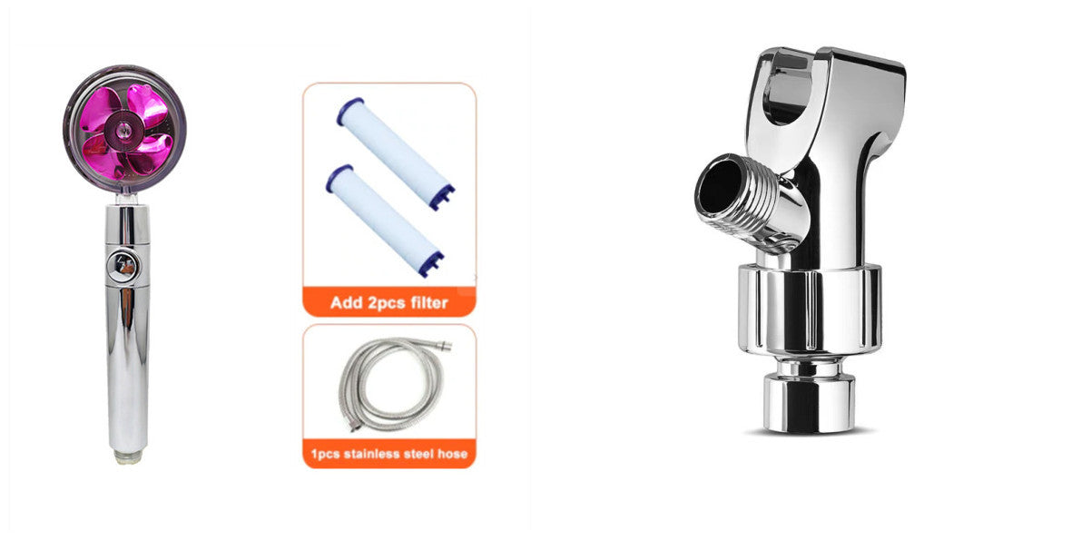360° Rotating High Pressure Shower Head with Fan – Water Saving Spa Spray Nozzle