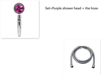 360° Rotating High Pressure Shower Head with Fan – Water Saving Spa Spray Nozzle