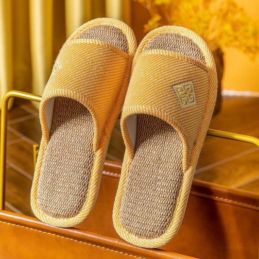 Women’s Linen Slippers – Breathable Non-Slip Indoor Home Sandals for Spring & Autumn