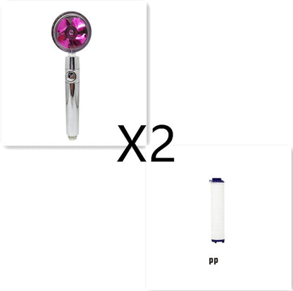 360° Rotating High Pressure Shower Head with Fan – Water Saving Spa Spray Nozzle