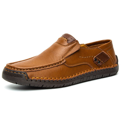 Men’s Handmade Leather Loafers – Outdoor Casual Slip-On Shoes