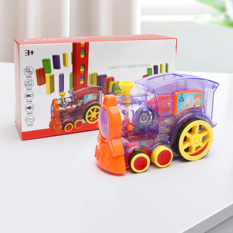 Domino Train Toy – Automatic Electric Domino Laying Puzzle Car for Kids