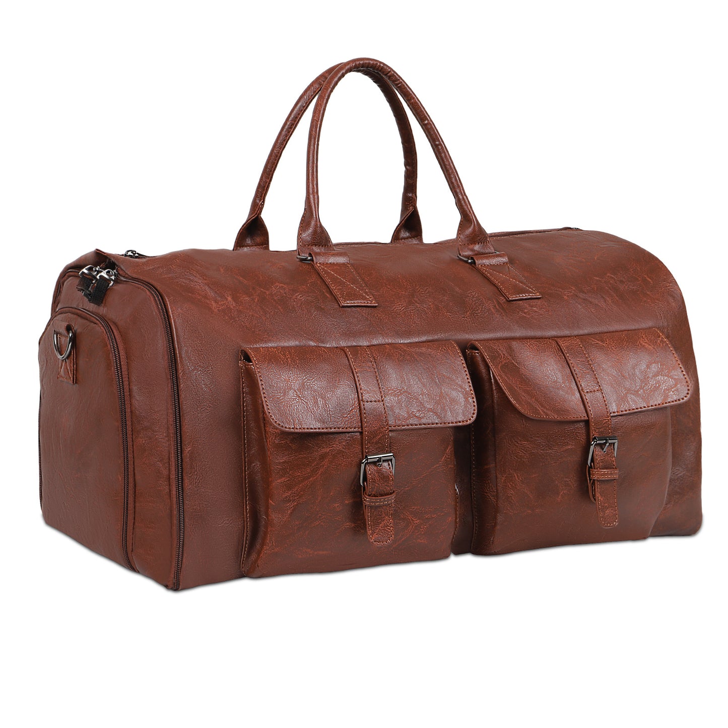 Large Capacity Men’s Leather Travel Bag – Suitcase Duffel & Storage Bag