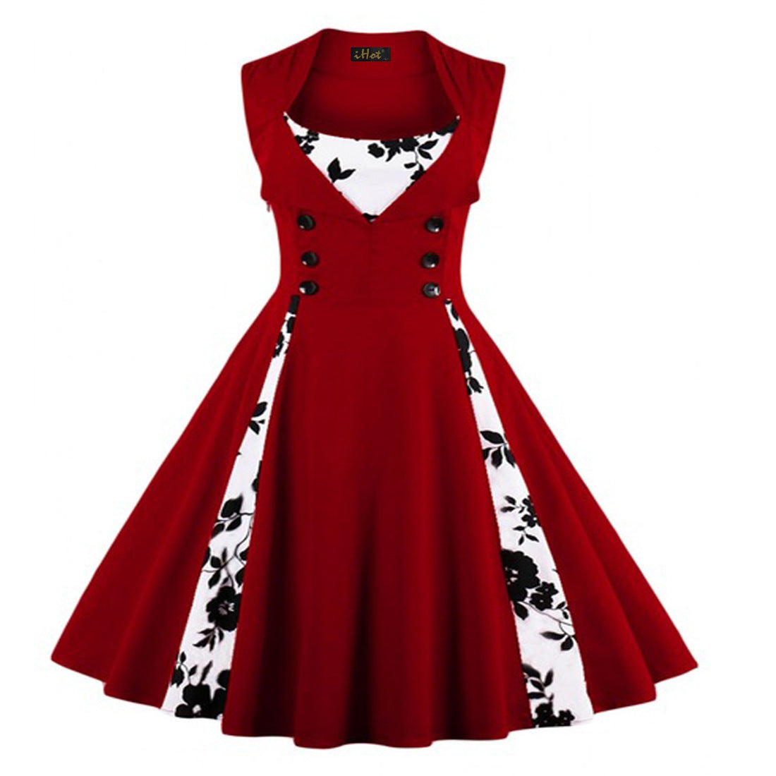 Women’s Retro Hepburn Style Swing Dress – Elegant Waist-Tight Vintage Party Wear