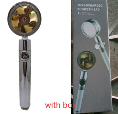 360° Rotating High Pressure Shower Head with Fan – Water Saving Spa Spray Nozzle