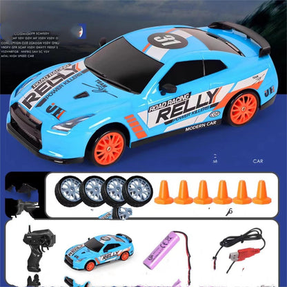 2.4G 4WD Drift RC Car – Remote Control Racing Car with LED Lights & Extra Tires for Kids