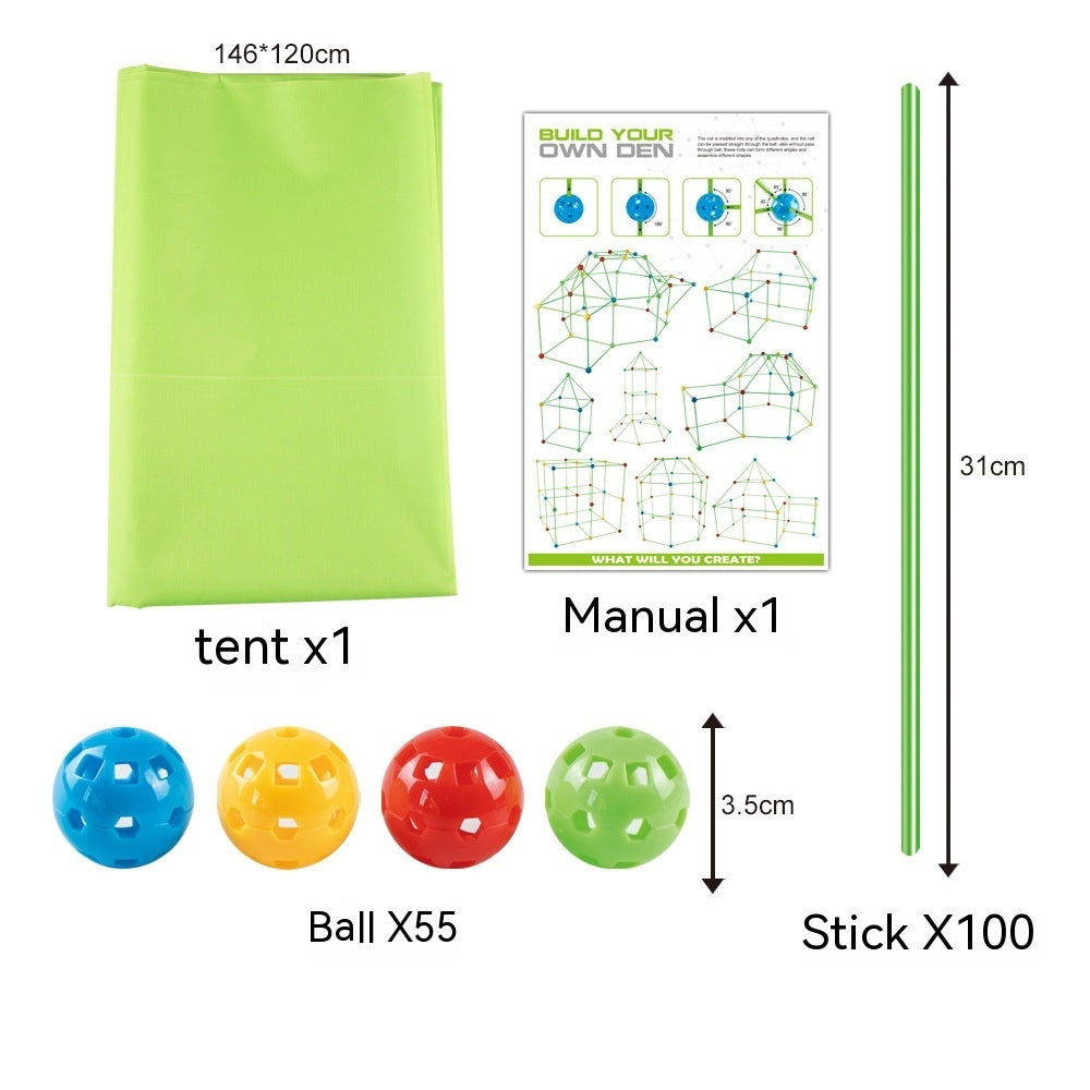 Fort Building Kit for Kids – DIY Construction Blocks Set for Tents, Castles & Playhouses