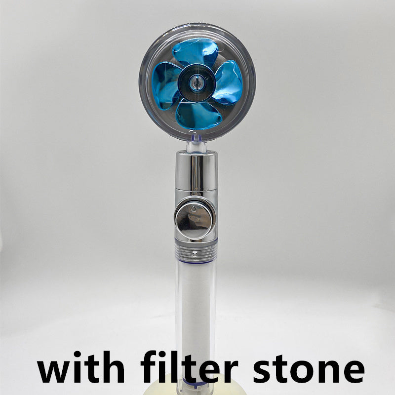 360° Rotating High Pressure Shower Head with Fan – Water Saving Spa Spray Nozzle