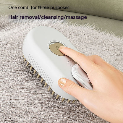 3-in-1 Cat & Dog Steam Grooming Brush – Electric Pet Hair Removal & Massage Comb