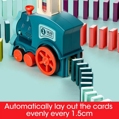 Domino Train Toy – Automatic Electric Domino Laying Puzzle Car for Kids
