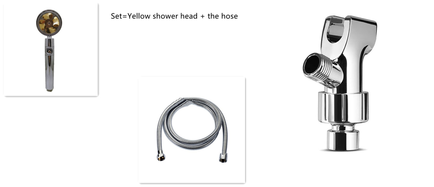 360° Rotating High Pressure Shower Head with Fan – Water Saving Spa Spray Nozzle