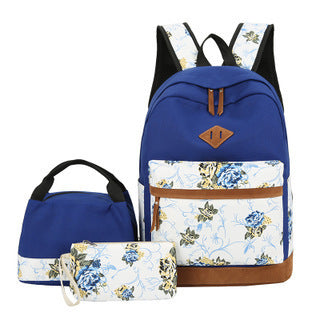 3-in-1 Casual Backpack Set – Large Capacity School Bag with Lunch Bag & Pouch