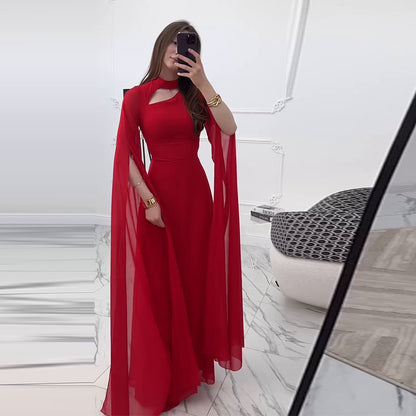 Women’s Slim-Fit Long Sleeve Maxi Dress – Elegant Bodycon Evening Party Wear