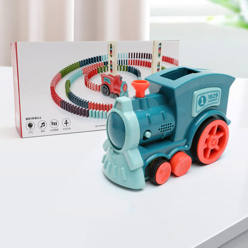 Domino Train Toy – Automatic Electric Domino Laying Puzzle Car for Kids
