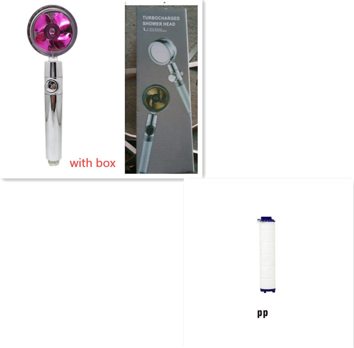 360° Rotating High Pressure Shower Head with Fan – Water Saving Spa Spray Nozzle