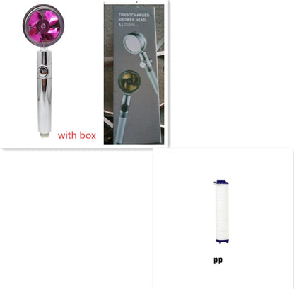 360° Rotating High Pressure Shower Head with Fan – Water Saving Spa Spray Nozzle