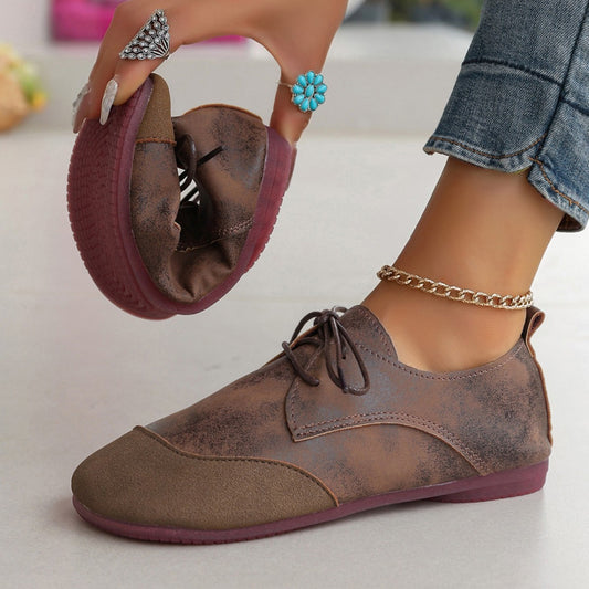 Women’s Retro Soft Leather Loafers – Flat Casual Slip-On Shoes