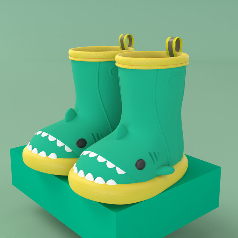Shark Design Kids Rain Boots – Waterproof Rubber Shoes for Boys & Girls