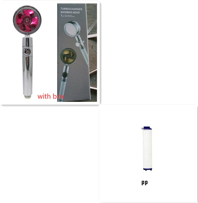 360° Rotating High Pressure Shower Head with Fan – Water Saving Spa Spray Nozzle