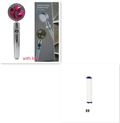 360° Rotating High Pressure Shower Head with Fan – Water Saving Spa Spray Nozzle