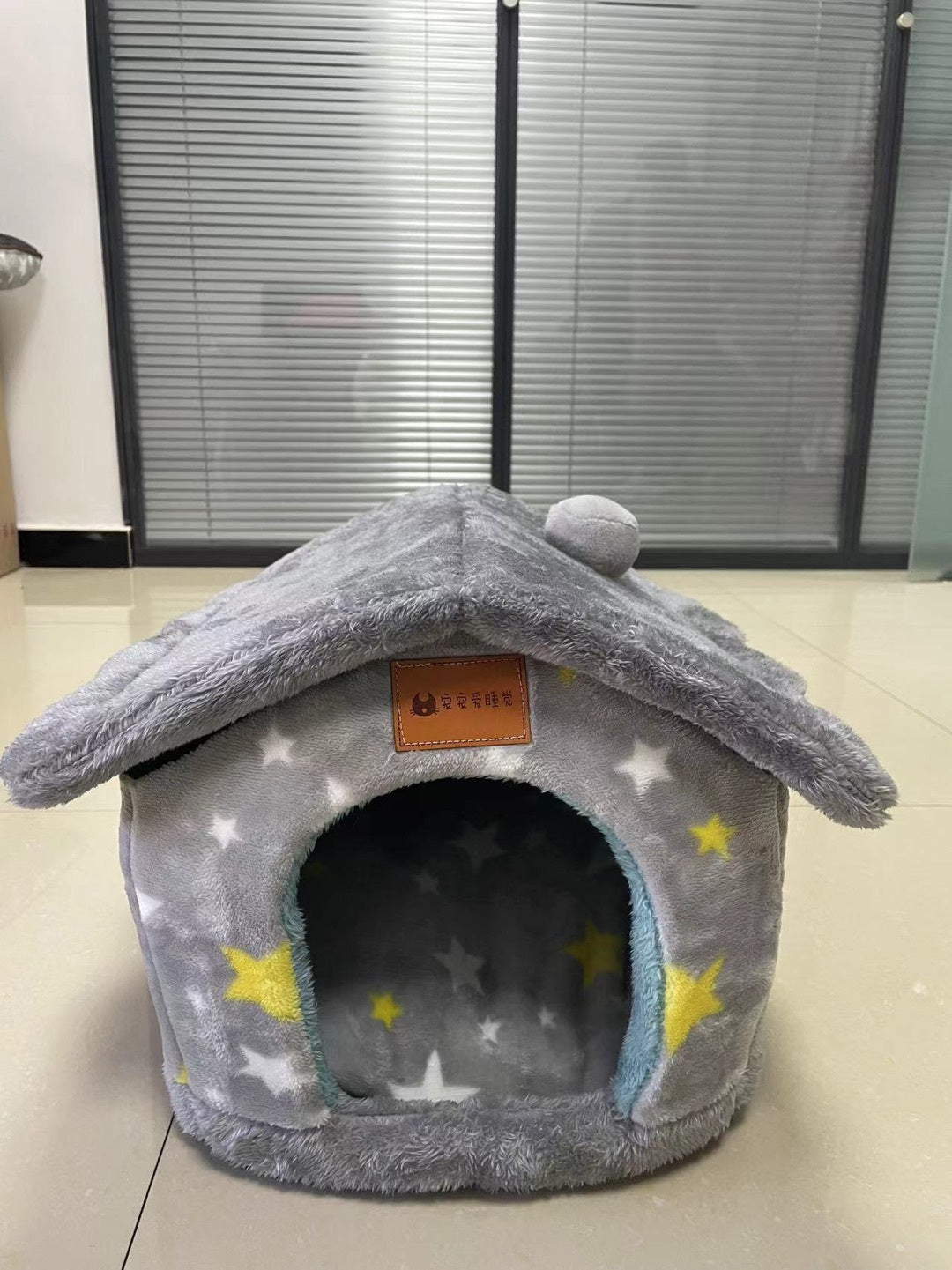 Foldable Pet House – Warm Enclosed Dog & Cat Bed with Removable Cushion