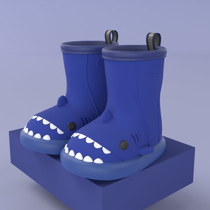 Shark Design Kids Rain Boots – Waterproof Rubber Shoes for Boys & Girls