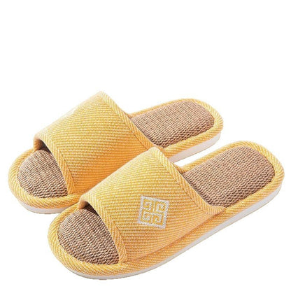 Women’s Linen Slippers – Breathable Non-Slip Indoor Home Sandals for Spring & Autumn