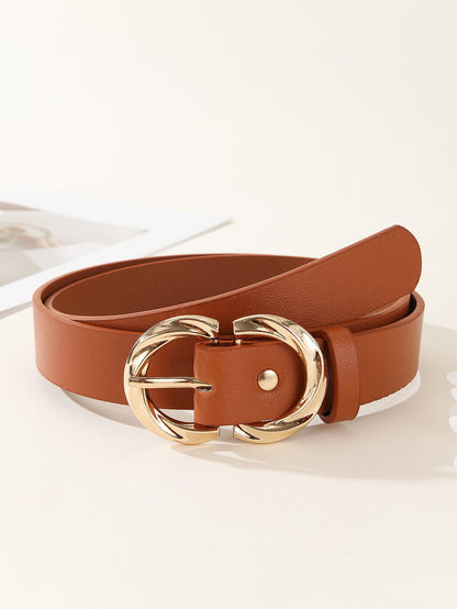 Women’s Leather Belt with Gold Buckle – Stylish Casual & Dress Accessory