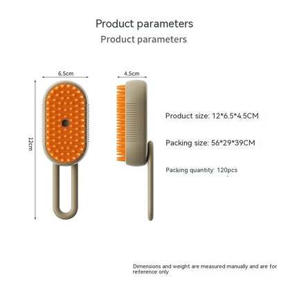 3-in-1 Cat & Dog Steam Grooming Brush – Electric Pet Hair Removal & Massage Comb