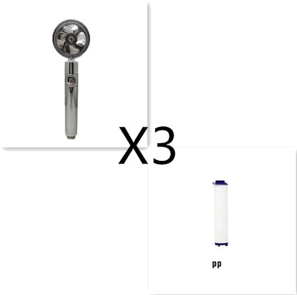 360° Rotating High Pressure Shower Head with Fan – Water Saving Spa Spray Nozzle
