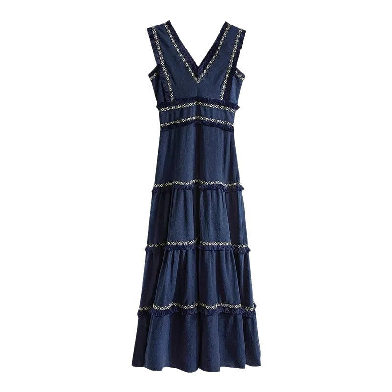 Women’s Retro Elegant Maxi Dress – Sleeveless Summer Party Wear