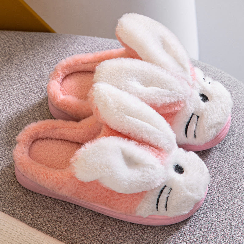 Cartoon Bunny Warm Children’s Slippers – Kids Plush Winter Indoor Home Shoes