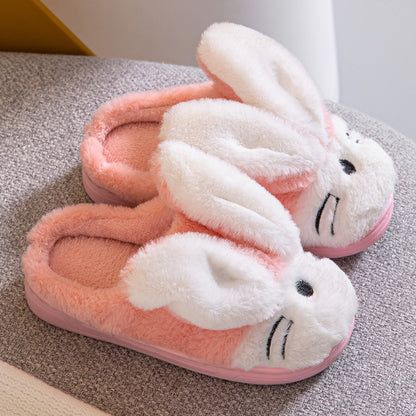 Cartoon Bunny Warm Children’s Slippers – Kids Plush Winter Indoor Home Shoes