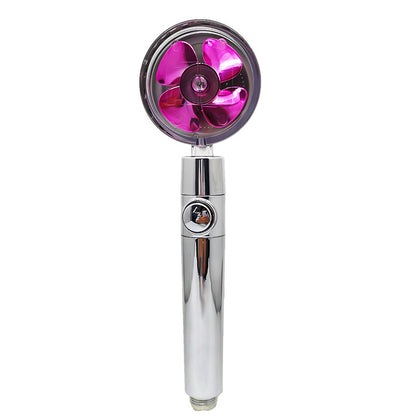 360° Rotating High Pressure Shower Head with Fan – Water Saving Spa Spray Nozzle
