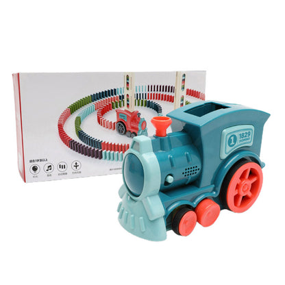 Domino Train Toy – Automatic Electric Domino Laying Puzzle Car for Kids