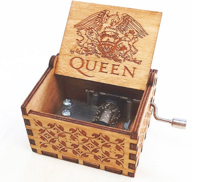 Wooden Hand-Crank Music Box – Engraved Vintage Gift for Kids & Adults