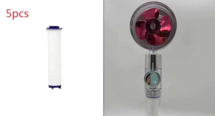 360° Rotating High Pressure Shower Head with Fan – Water Saving Spa Spray Nozzle