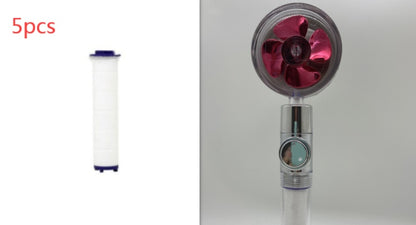 360° Rotating High Pressure Shower Head with Fan – Water Saving Spa Spray Nozzle