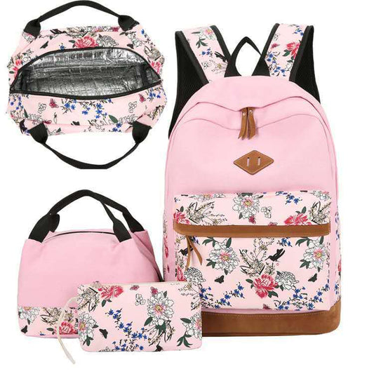 3-in-1 Casual Backpack Set – Large Capacity School Bag with Lunch Bag & Pouch