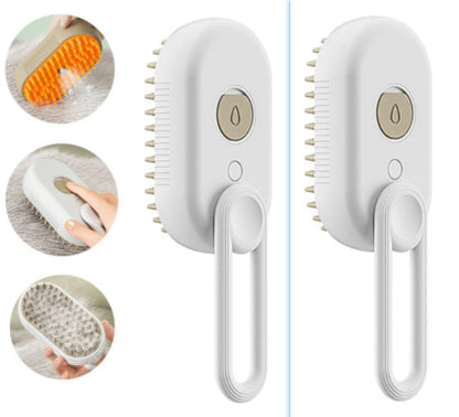 3-in-1 Cat & Dog Steam Grooming Brush – Electric Pet Hair Removal & Massage Comb