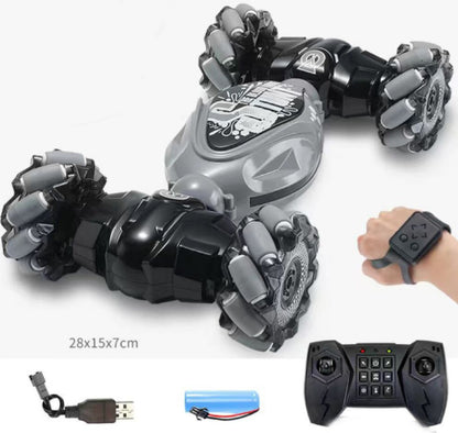 Gesture Sensing RC Transforming Car – 360° Twisting Drift Remote Control Stunt Vehicle with Wrist Watch Control
