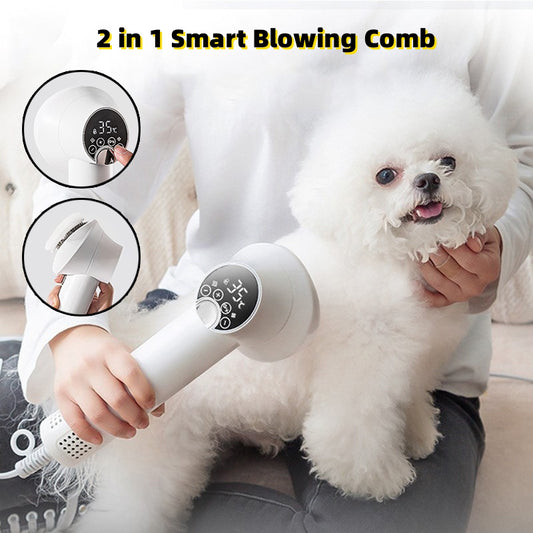 Smart Pet Hair Dryer Comb – 2-in-1 Dog & Cat Grooming Dryer & Brush