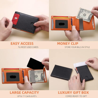 Men’s RFID Blocking Ultra-Thin Flip Two-Fold Wallet – Minimalist Slim Card Holder