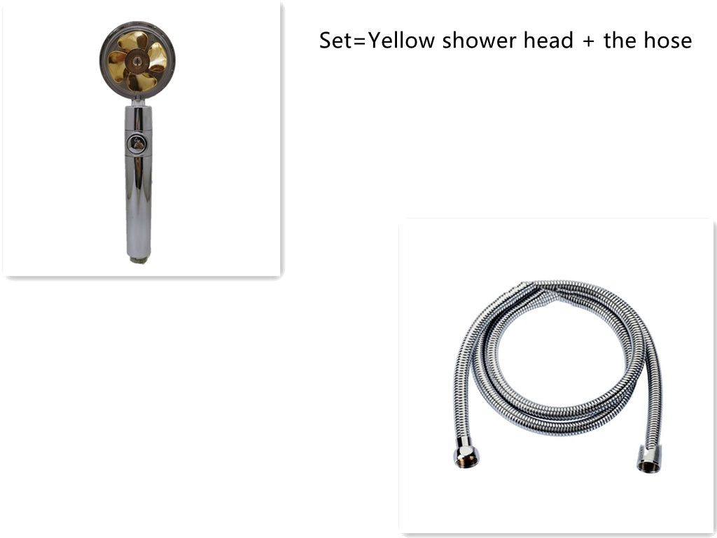 360° Rotating High Pressure Shower Head with Fan – Water Saving Spa Spray Nozzle