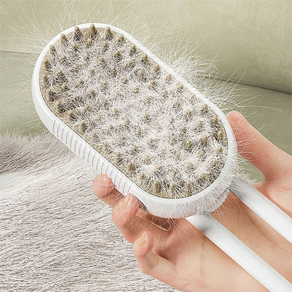 3-in-1 Cat & Dog Steam Grooming Brush – Electric Pet Hair Removal & Massage Comb