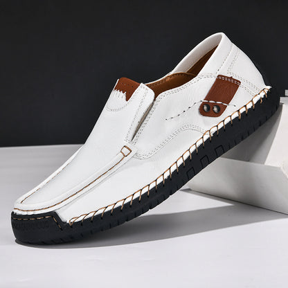 Men’s Handmade Leather Loafers – Outdoor Casual Slip-On Shoes